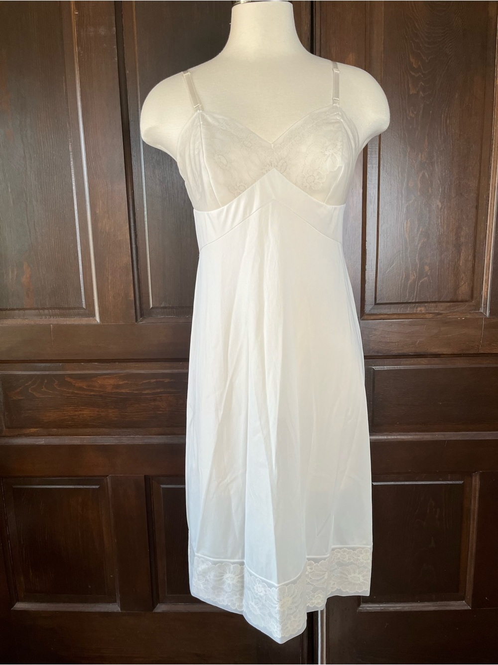 Vanity Fair Nylon Full Dress Slip Lingerie Ivory Women's 36 Made in USA